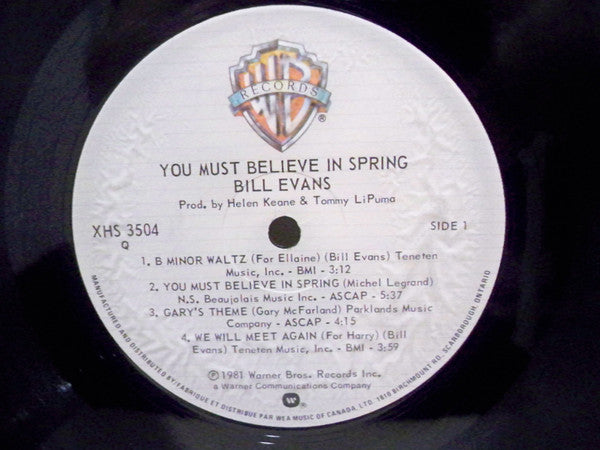 Bill Evans – You Must Believe In Spring - 1981