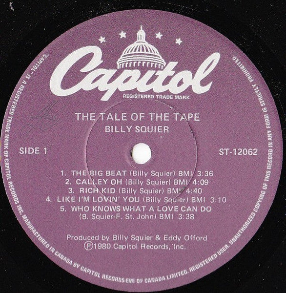 Billy Squier – The Tale Of The Tape - 1980