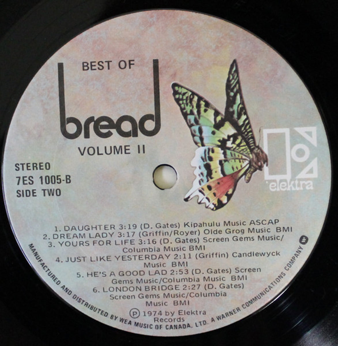 Bread – The Best Of Bread Volume Two - 1974 Vinyl Pursuit Inc