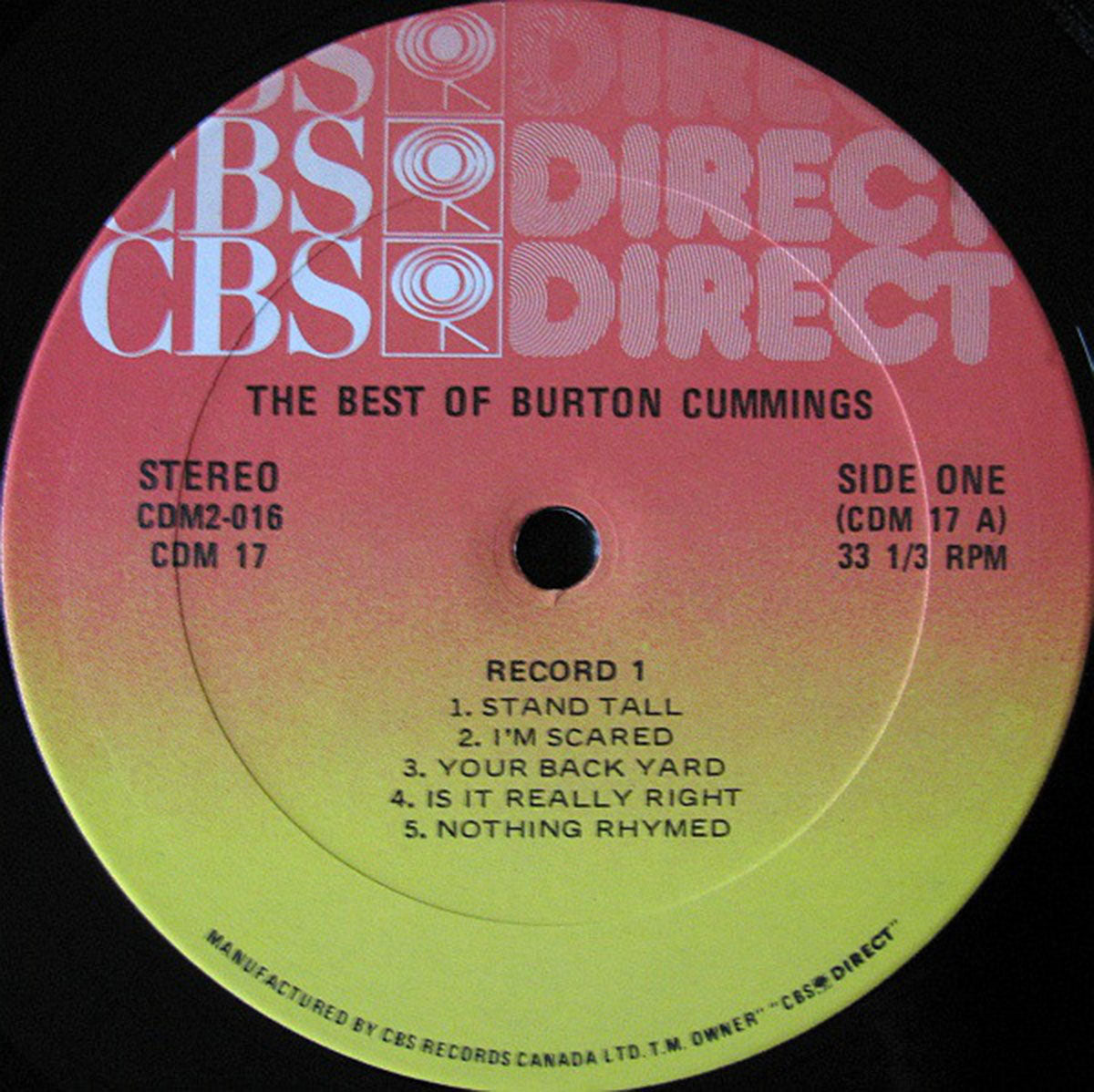 Burton Cummings – The Best Of Burton Cummings VinylPursuit.com