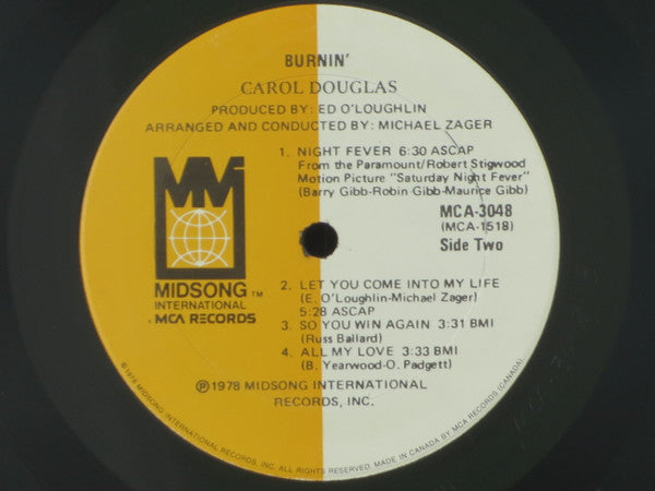 Carol Douglas – Burnin' - 1978