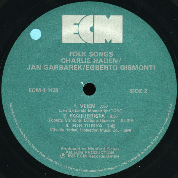 Charlie Haden / Jan Garbarek / Egberto Gism US - 1981 Pressing