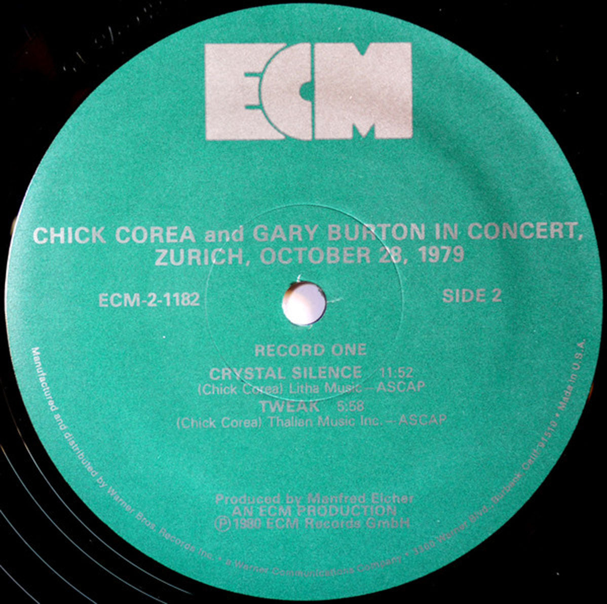 Chick Corea & Gary Burton – In Concert, Zurich - US Pressing