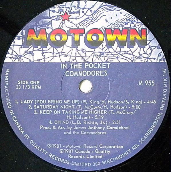 Commodores In The Pocket 1981 Vinyl Pursuit Inc