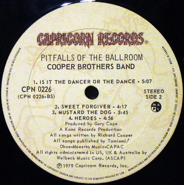 Cooper Brothers Band – Pitfalls Of The Ballrooom - 1979