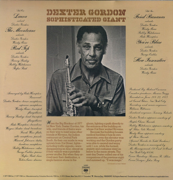 Dexter Gordon – Sophisticated Giant - 1977 US Pressing