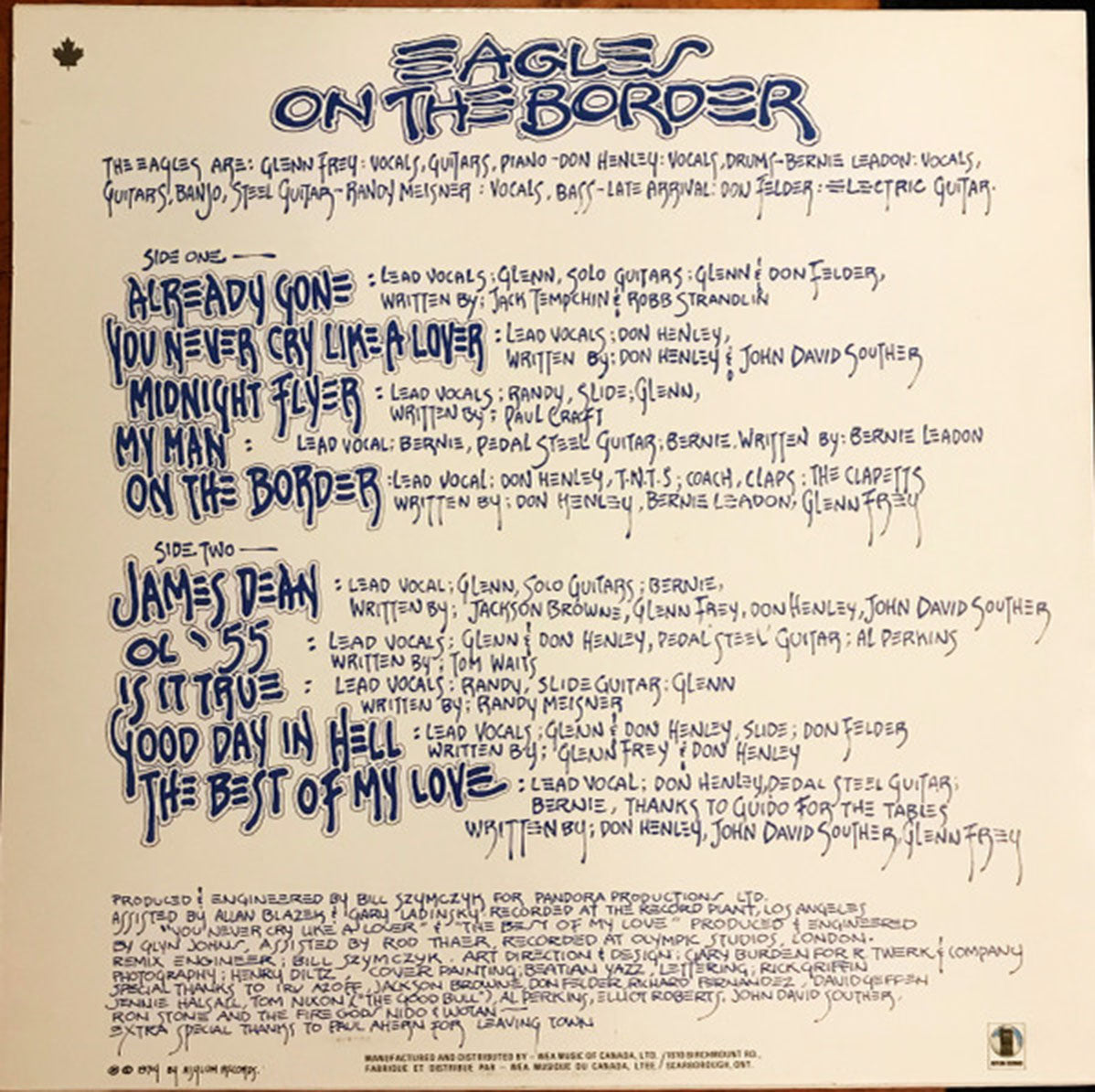 Eagles – On The Border - 1974