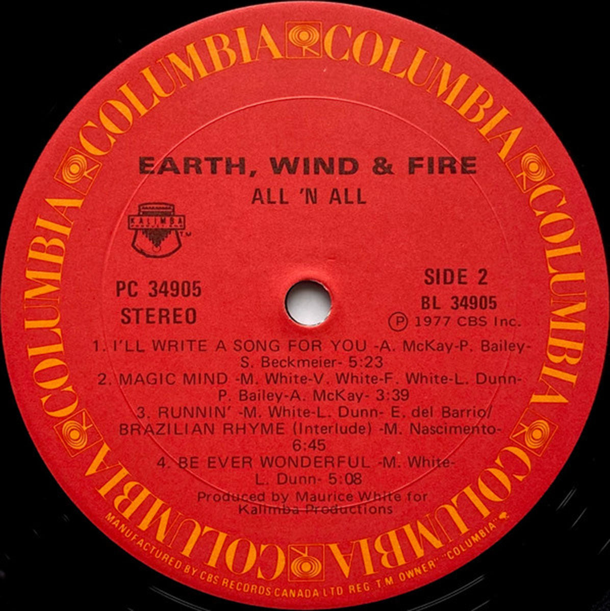 Earth, Wind & Fire – All 'N All - 1977 Original