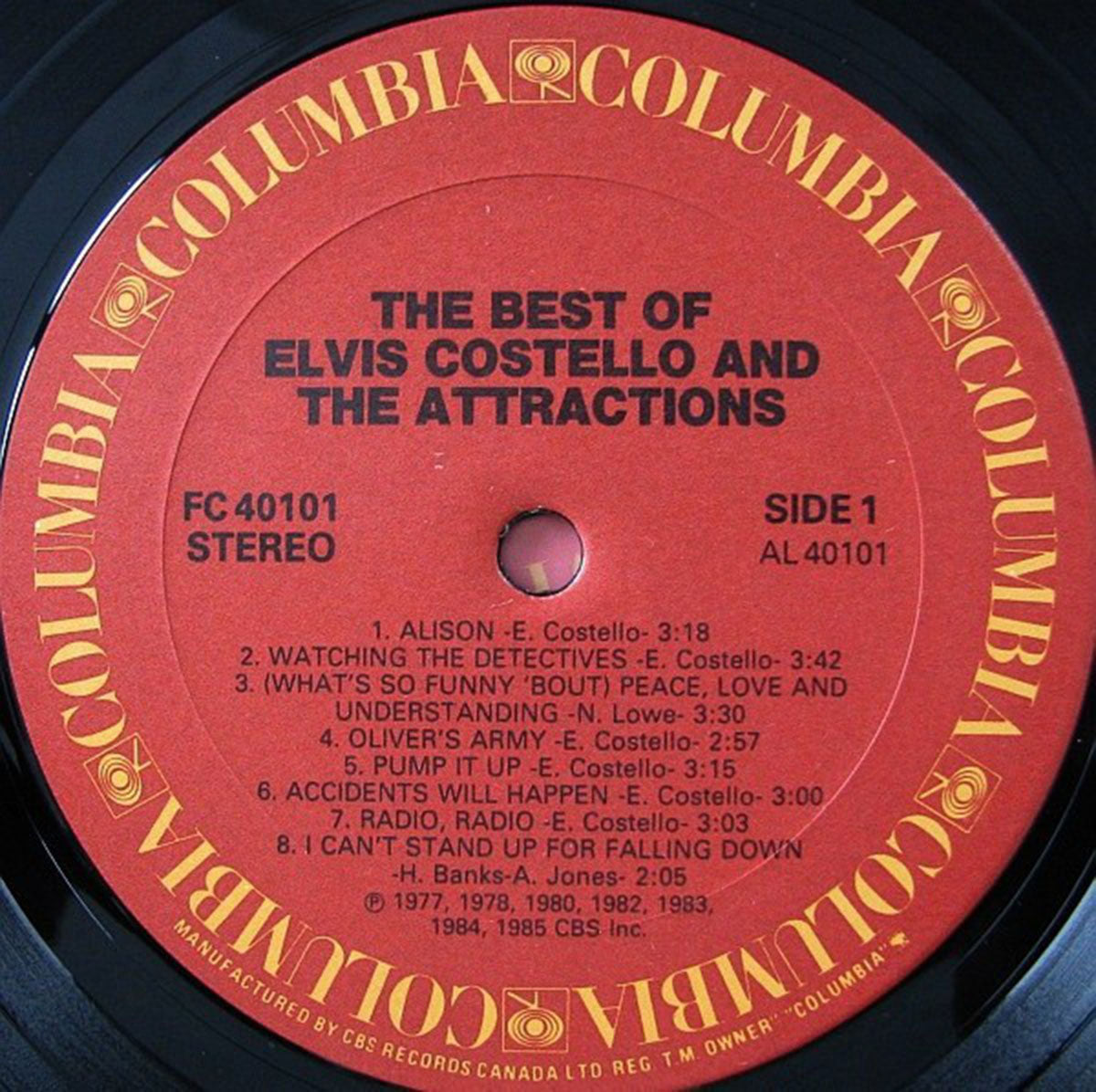 Elvis Costello And The Attractions – The Best Of Elvis Costello And The Attractions - 1985 Original