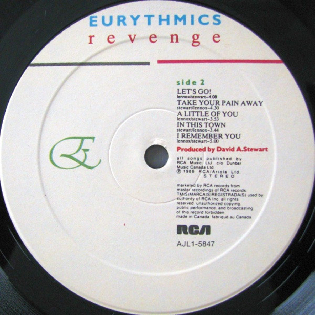 Eurythmics – Revenge - 1986