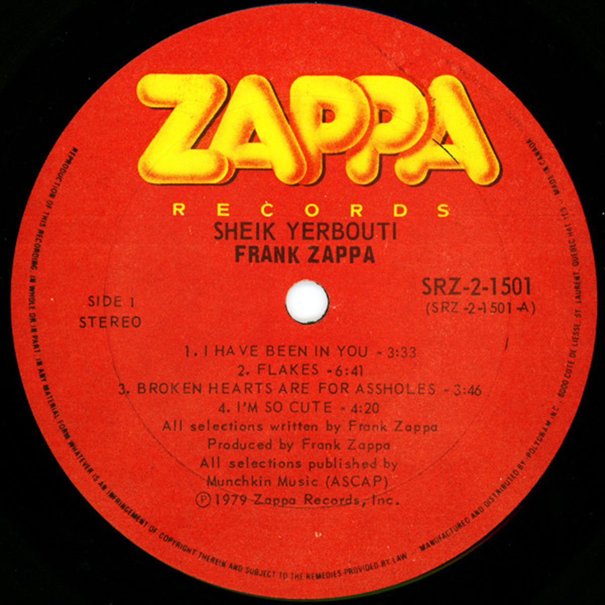 Frank Zappa – Sheik Yerbouti - 1979