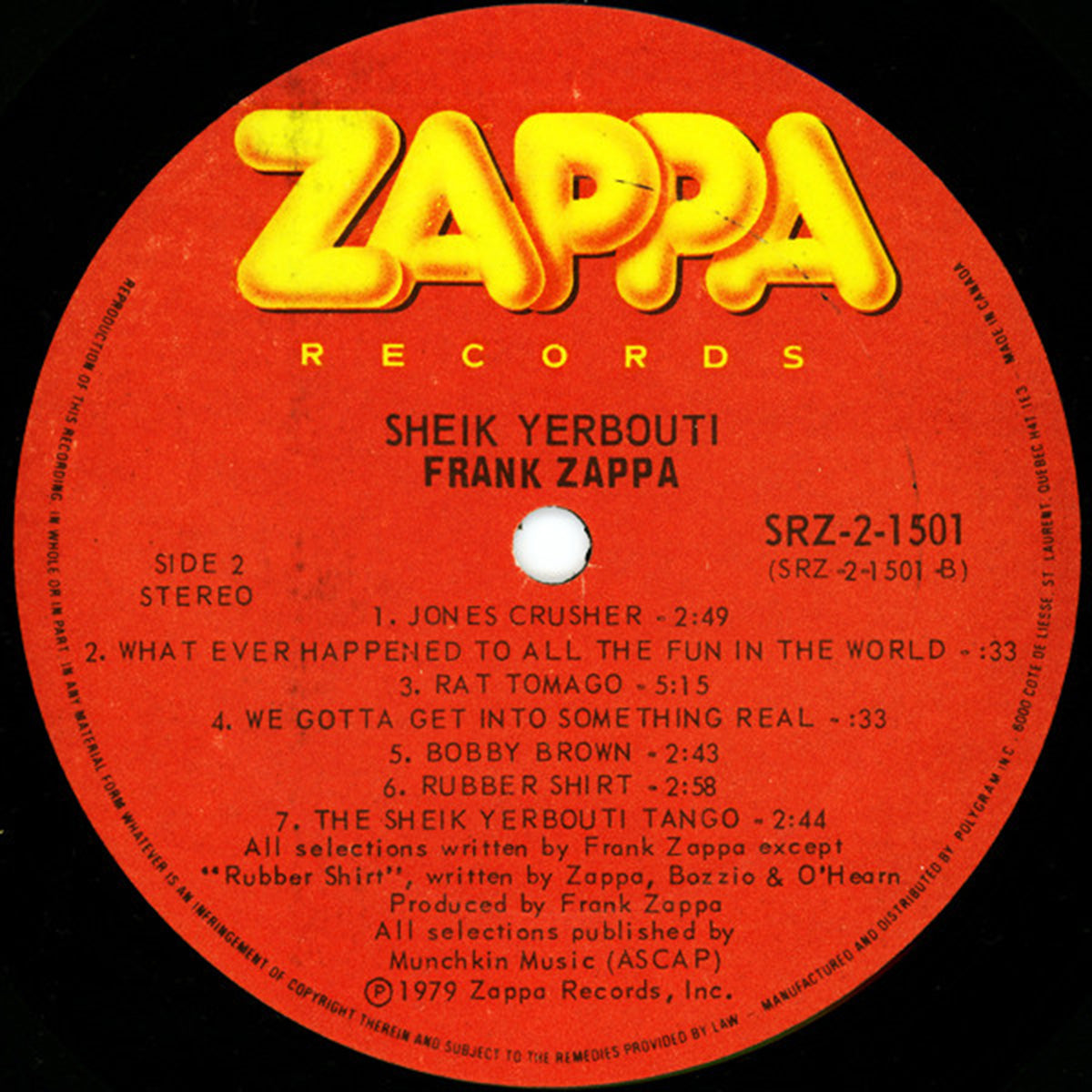 Frank Zappa – Sheik Yerbouti - 1979