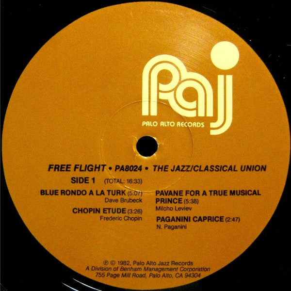 Free Flight – The Jazz/Classical Union - 1982 US Pressing