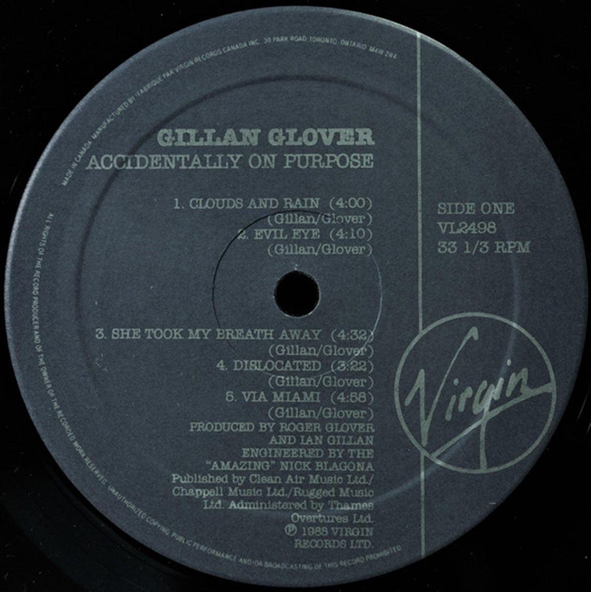 Gillan & Glover – Accidentally On Purpose - 1988