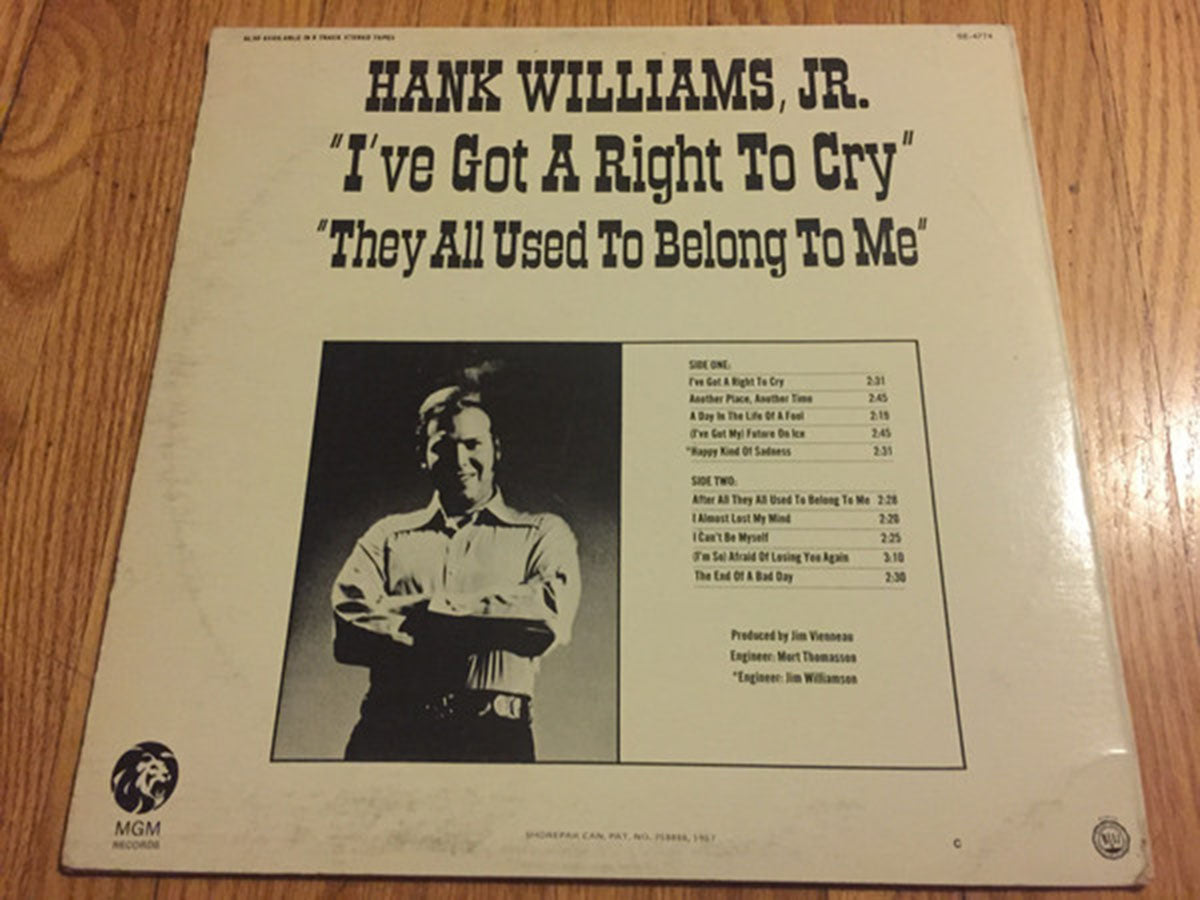 Hank Williams Jr. – 'I've Got A Right To Cry' 'They All Used To Belong To Me'