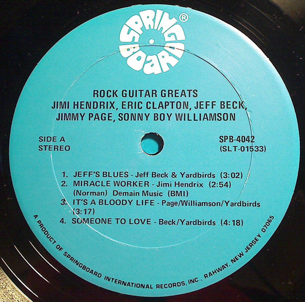 Jimi Hendrix / Eric Clapton / Jeff Beck / Jimmy Page / Sonny Boy Williamson – Rock Guitar Greats US Pressing
