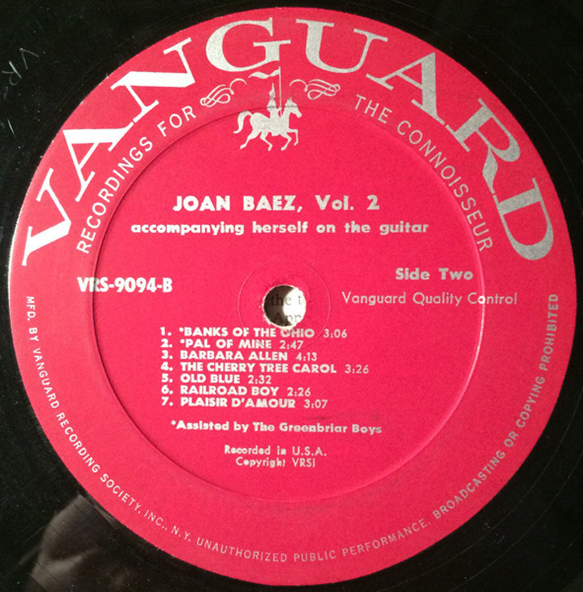 Joan Baez – Joan Baez Vol. 2 - US Pressing Mono
