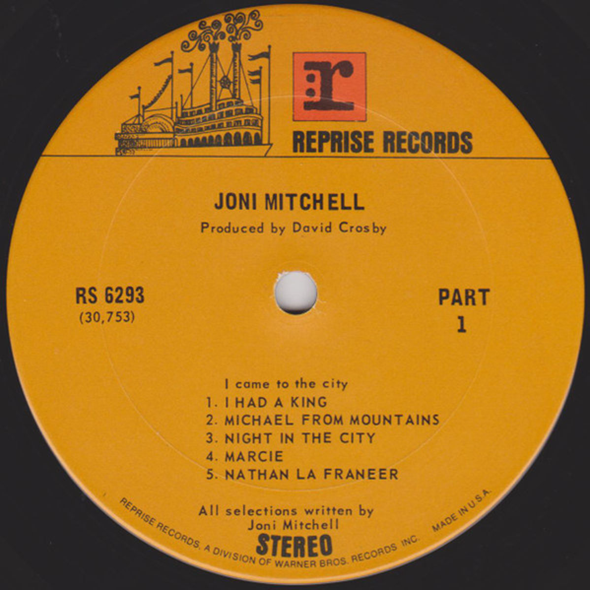 Joni Mitchell – Song To A Seagull US Pressing