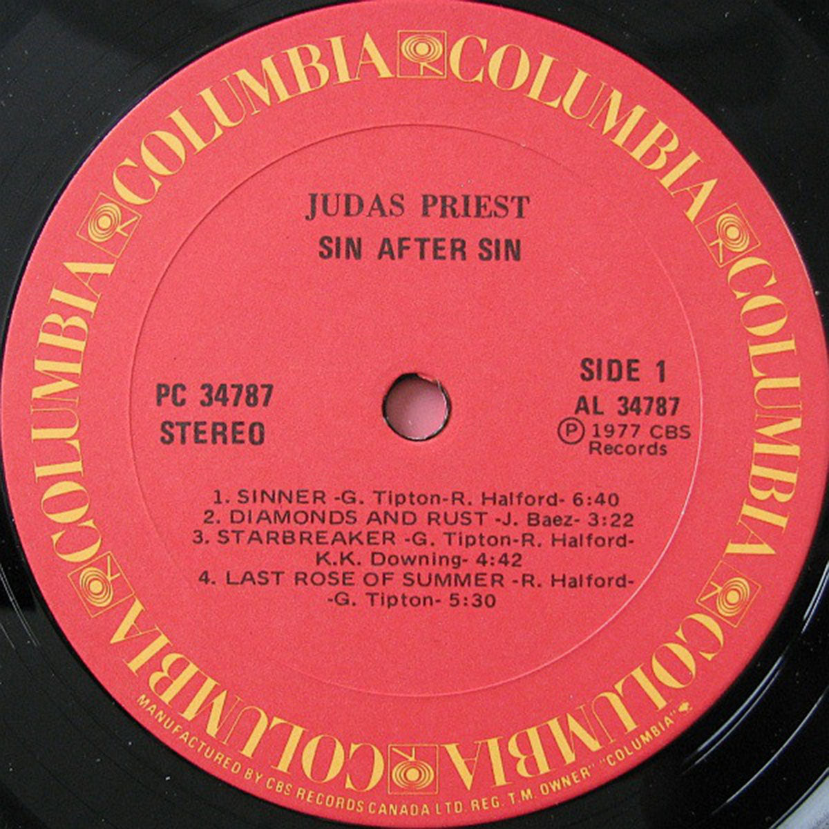 Judas Priest ‎– Sin After Sin - 1977 Original