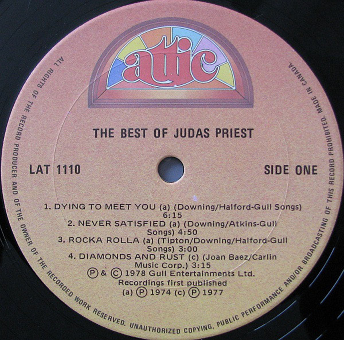 Judas Priest ‎– The Best Of Judas Priest - 1978