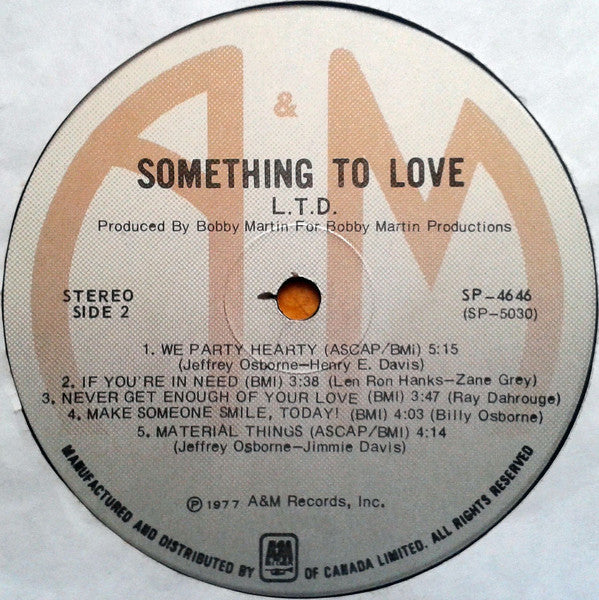 L.T.D. – Something To Love - 1977