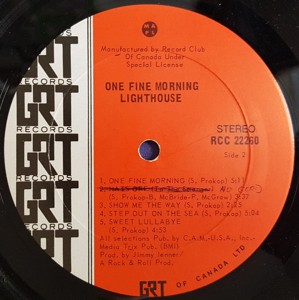 Lighthouse – One Fine Morning - 1971 VinylPursuit.com