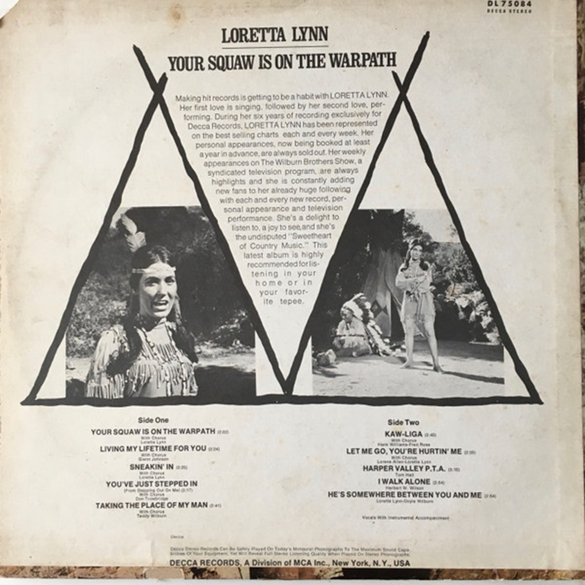 Loretta Lynn – Your Squaw Is On The Warpath - US Pressing