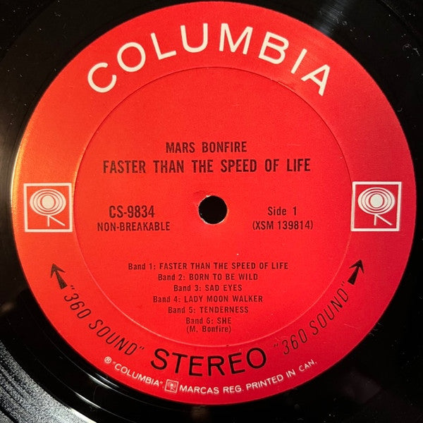 Mars Bonfire – Faster Than The Speed Of Life - 1969