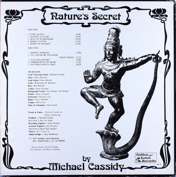 Michael Cassidy – Nature's Secret - 1977 US Pressing