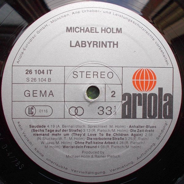 Michael Holm – Labyrinth - German Pressing