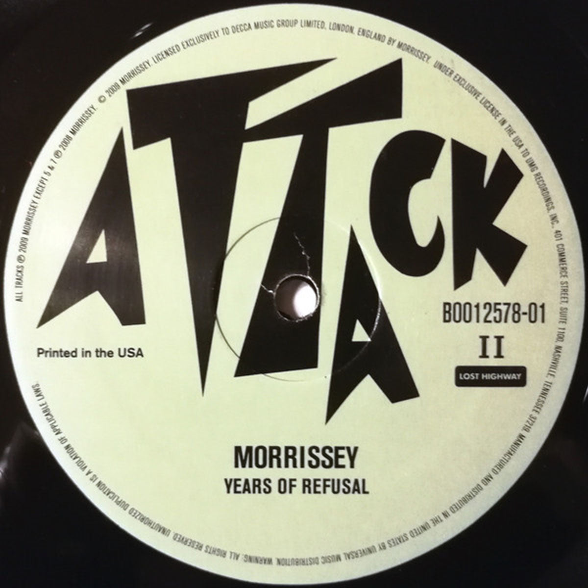 Morrissey – Years Of Refusal - US Pressing