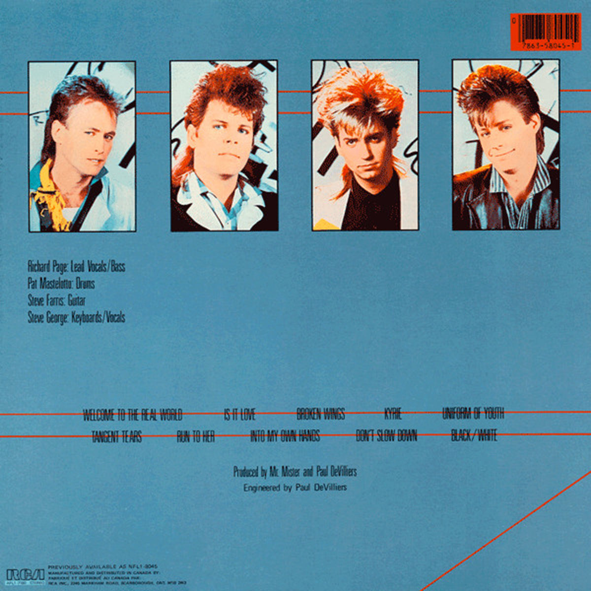 Mr. Mister – Welcome To The Real World - 1985 Vinyl Pursuit Inc