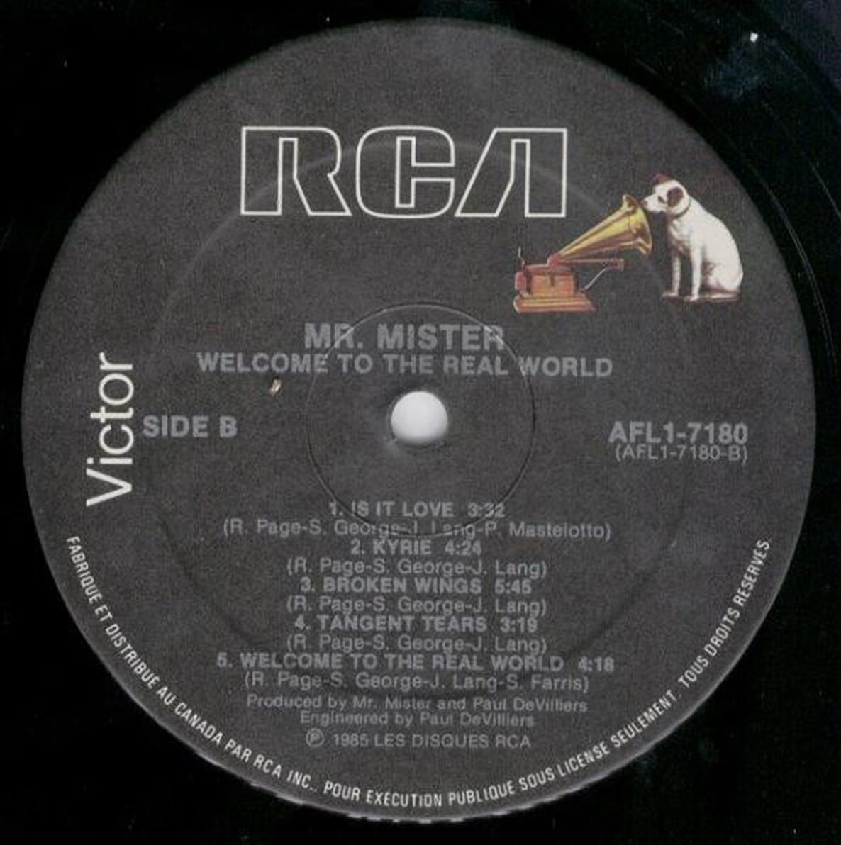 Mr. Mister – Welcome To The Real World - 1985 Vinyl Pursuit Inc