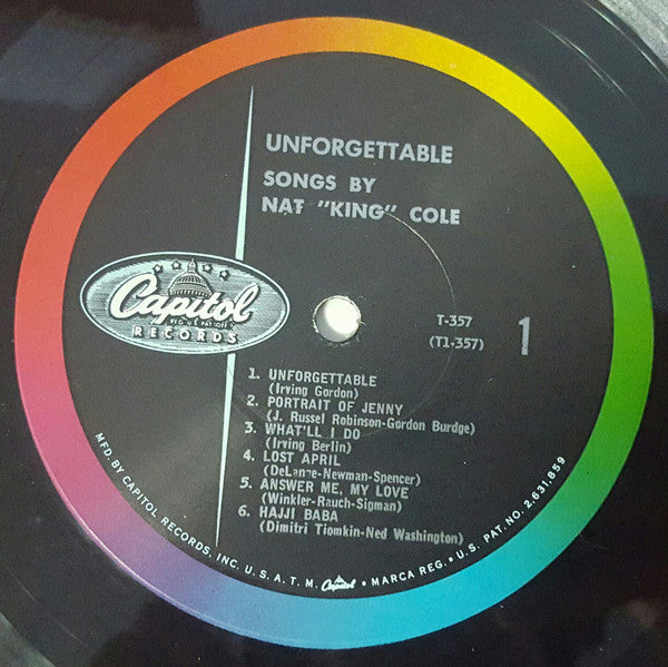 Nat King Cole – Unforgettable - 1959 MONO US Pressing