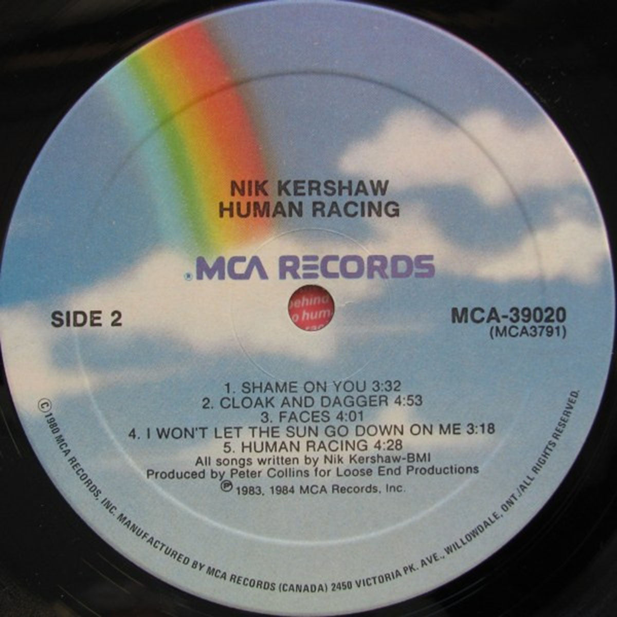 Nik Kershaw – Human Racing - 1984 Original – Vinyl Pursuit Inc