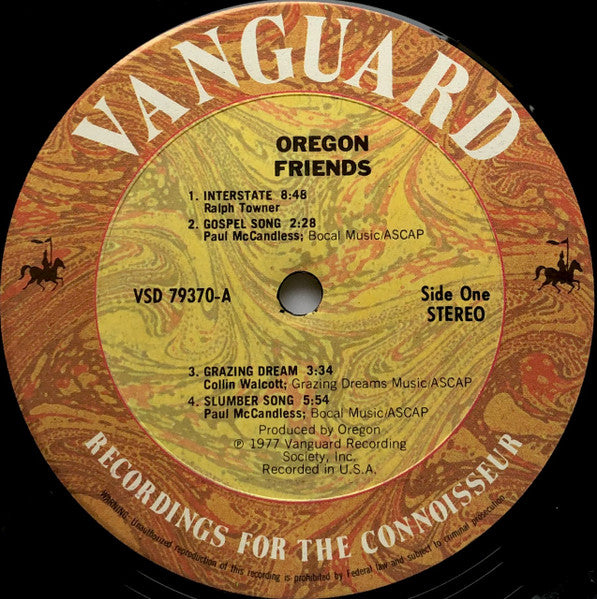 Oregon – Friends - 1977  US Vanguard Pressing
