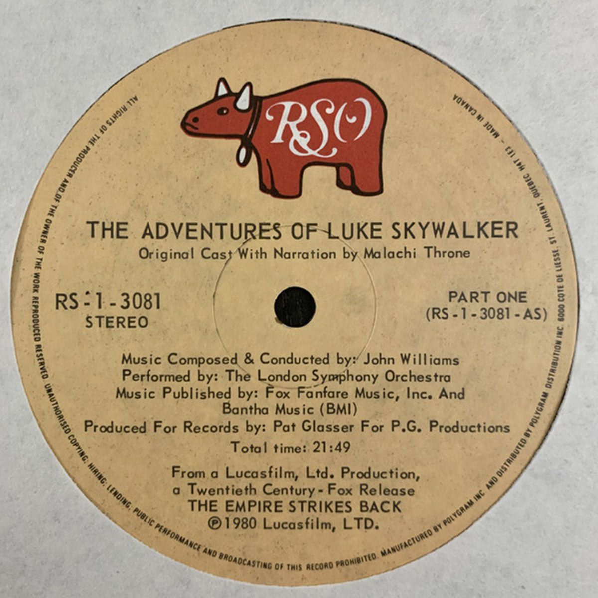 Star Wars & The Empire Strikes Back - The Adventures Of Luke Skywalker - Original Cast - RARE VinylPursuit.com