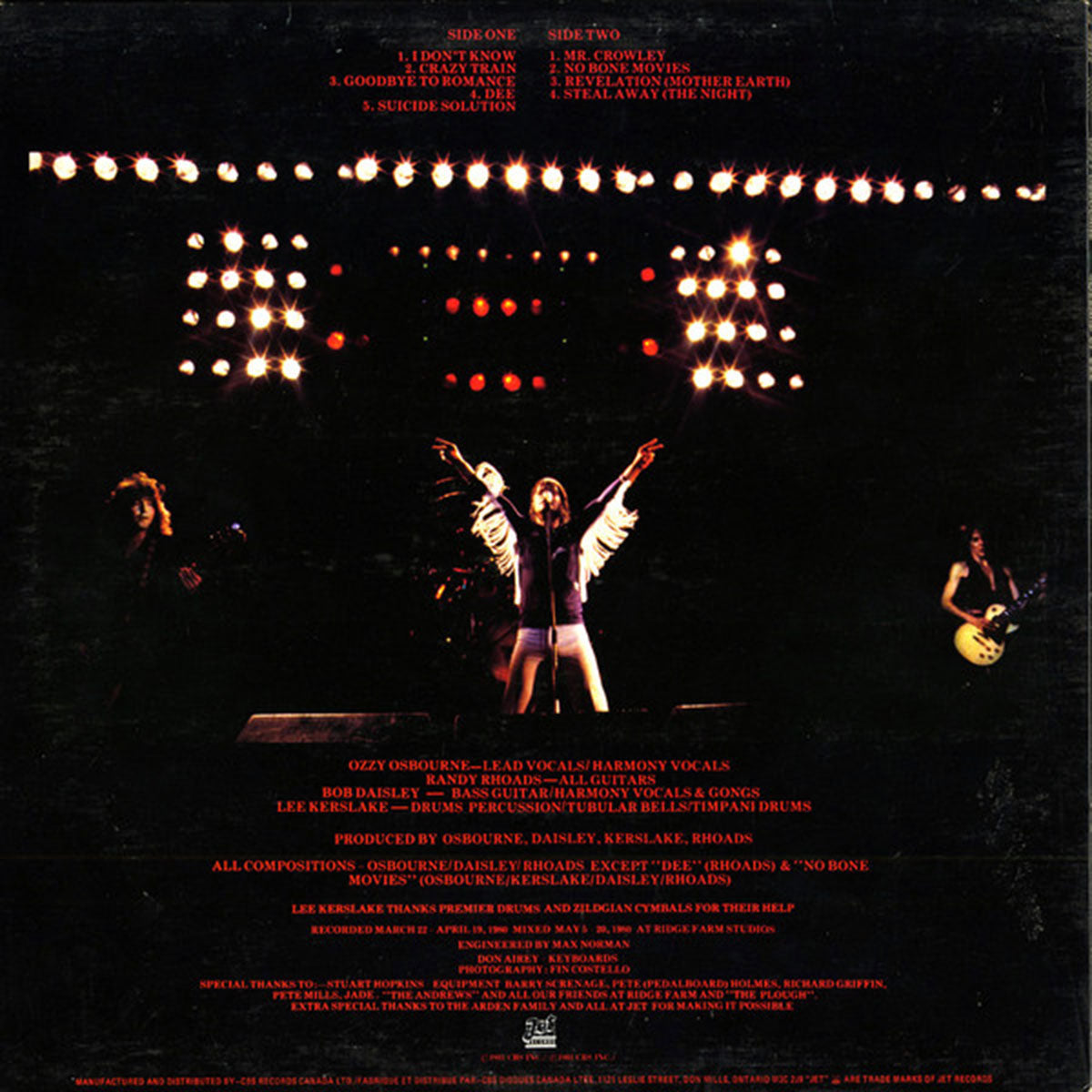 Ozzy Osbourne – Blizzard Of Ozz - 1981 Original