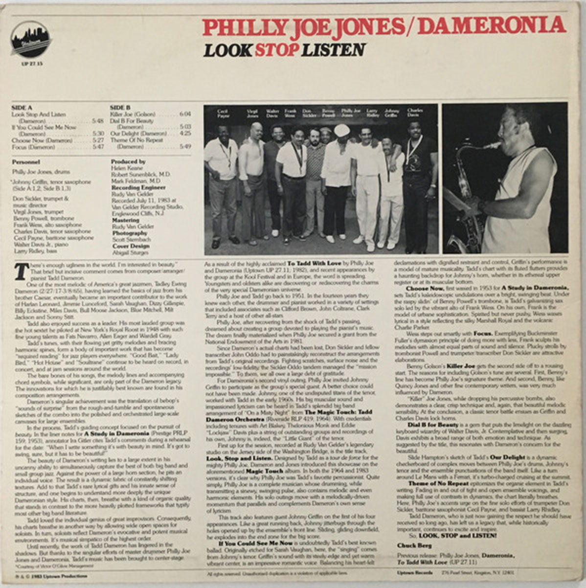 Philly Joe Jones / Dameronia Featuring Johnny Griffin – Look Stop Listen - US Pressing