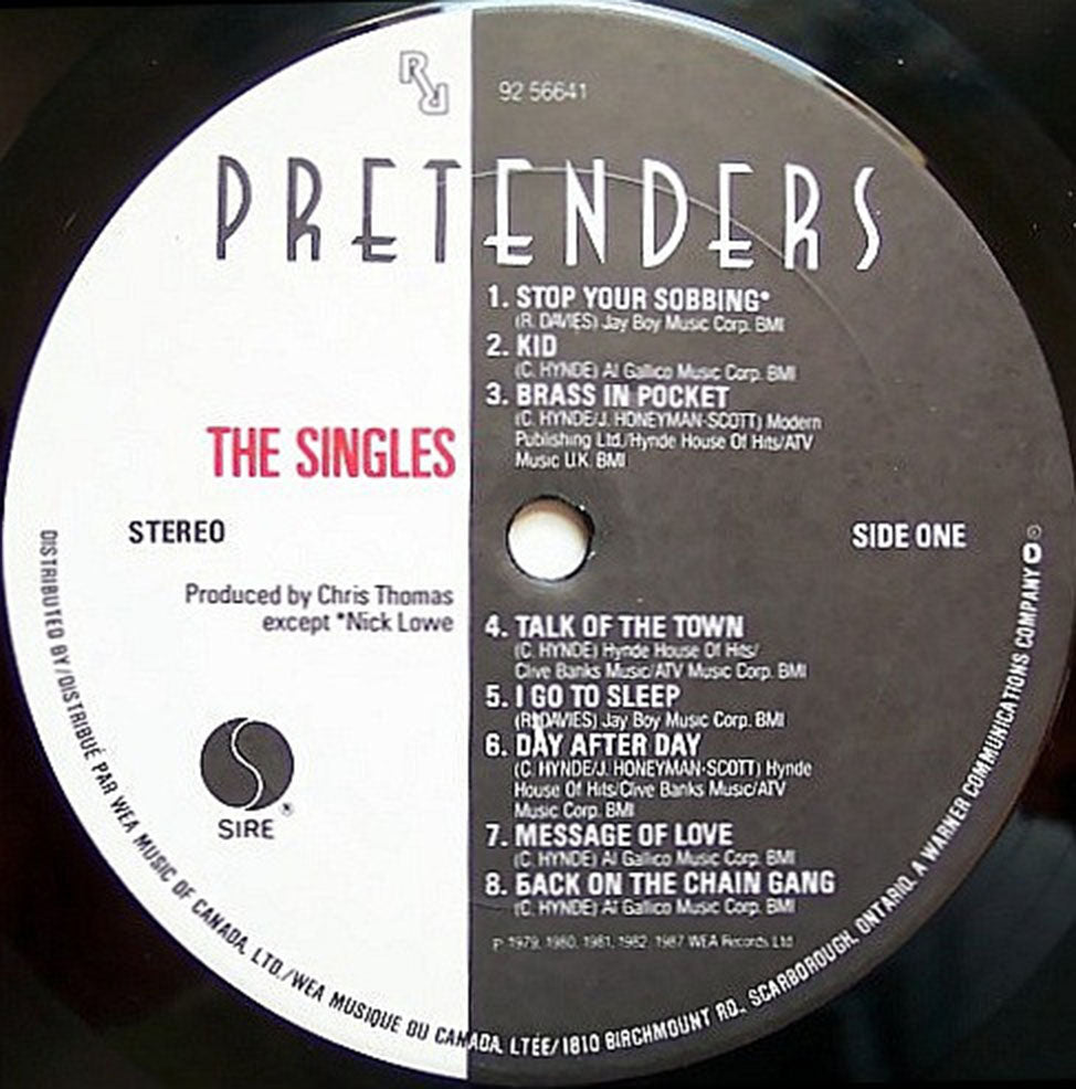 Pretenders – The Singles -- 1987 Original