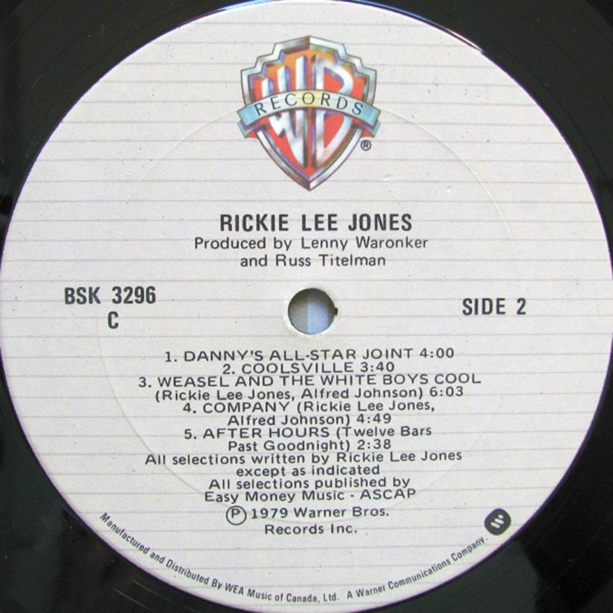 Rickie Lee Jones – Rickie Lee Jones - 1979 Near Mint
