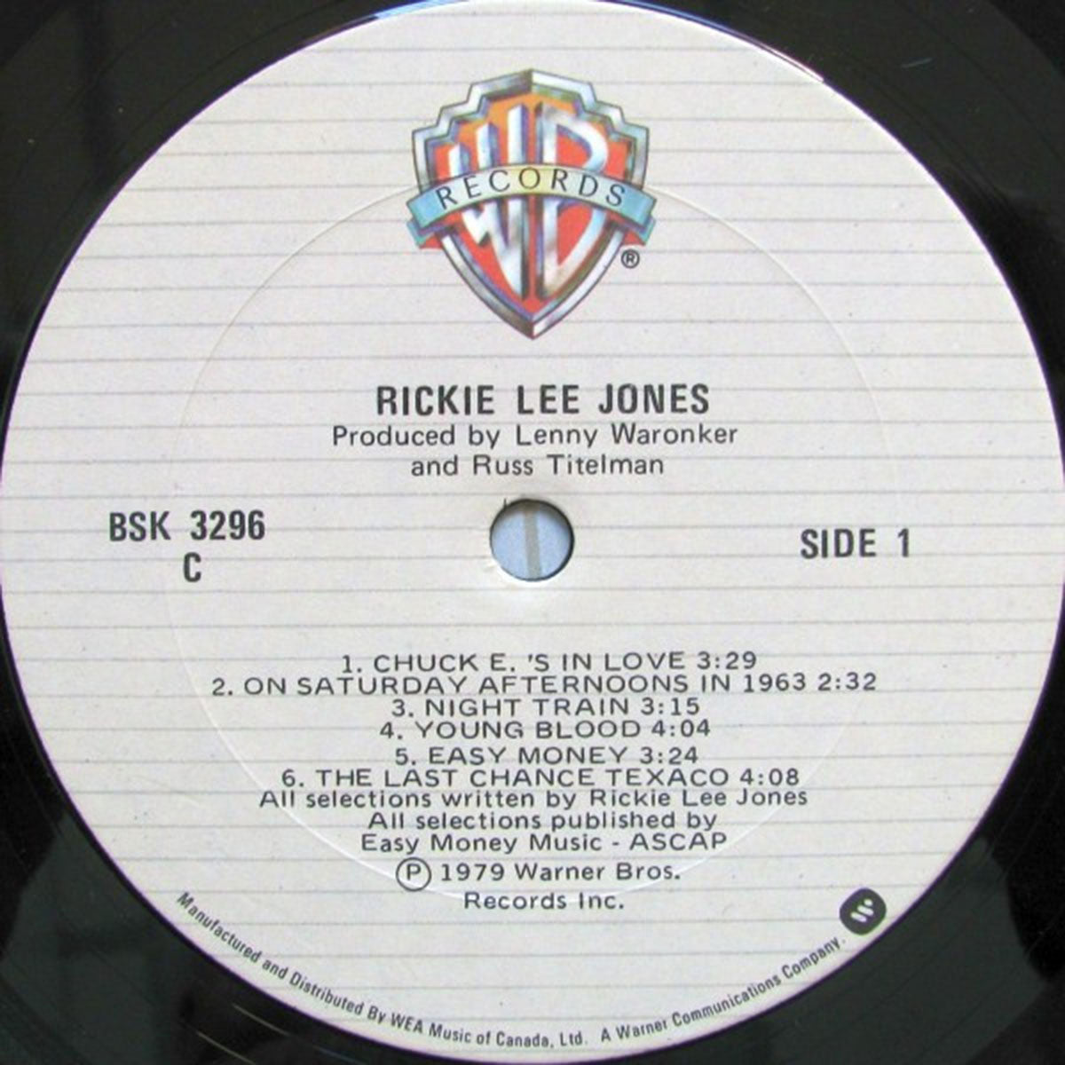 Rickie Lee Jones – Rickie Lee Jones - 1979 Near Mint