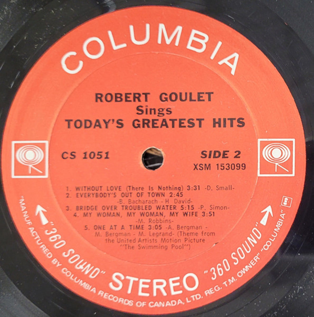 Robert Goulet – Robert Goulet Sings Today's Greatest Hits - 1970 in Shrinkwrap!