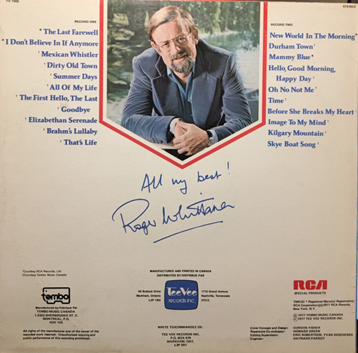 Roger Whittaker – All My Best – Vinyl Pursuit Inc