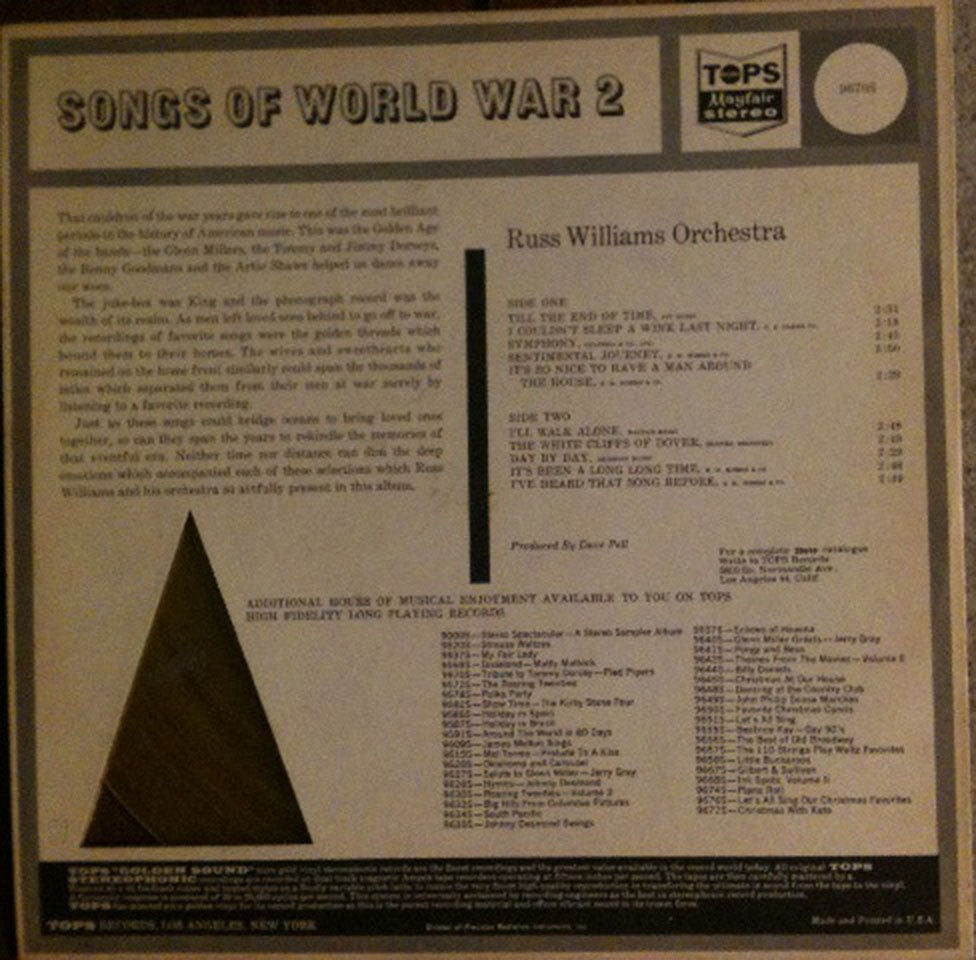 Songs of World War II - RARE Yellow Vinyl