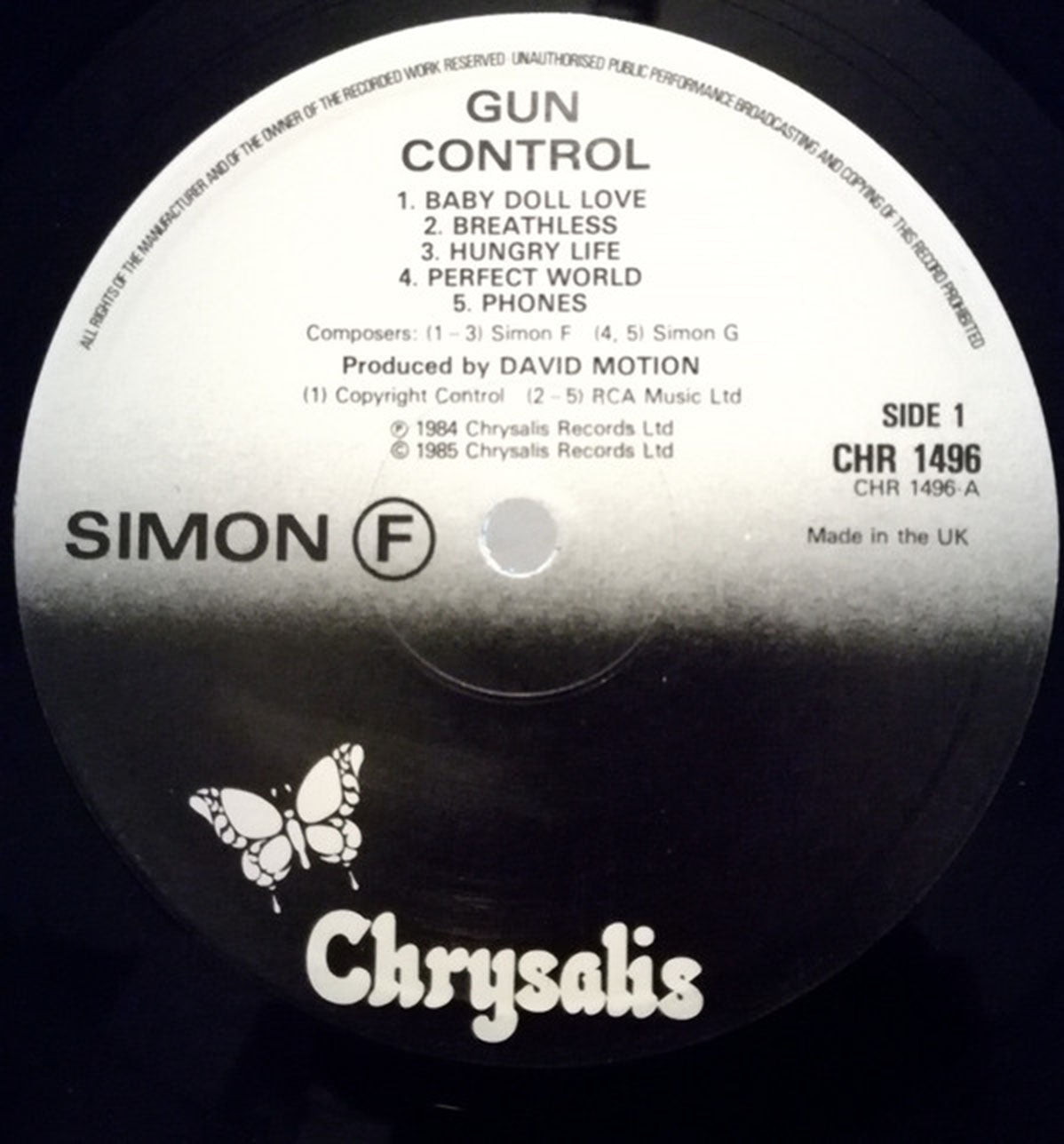 Simon F – Gun Control - UK Pressing