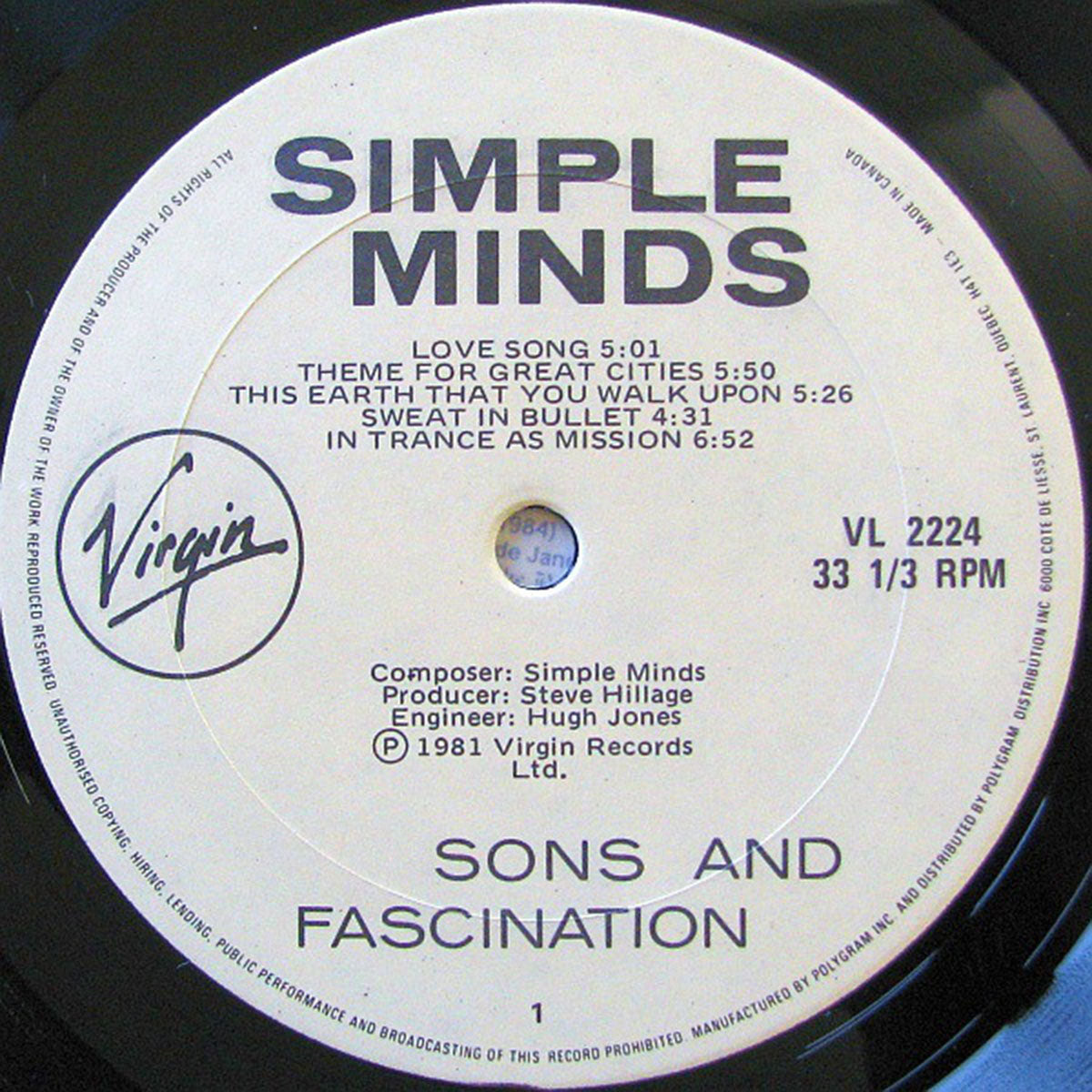 Simple Minds – Sons And Fascination