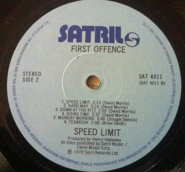 Speed Limit – First Offence - 1978
