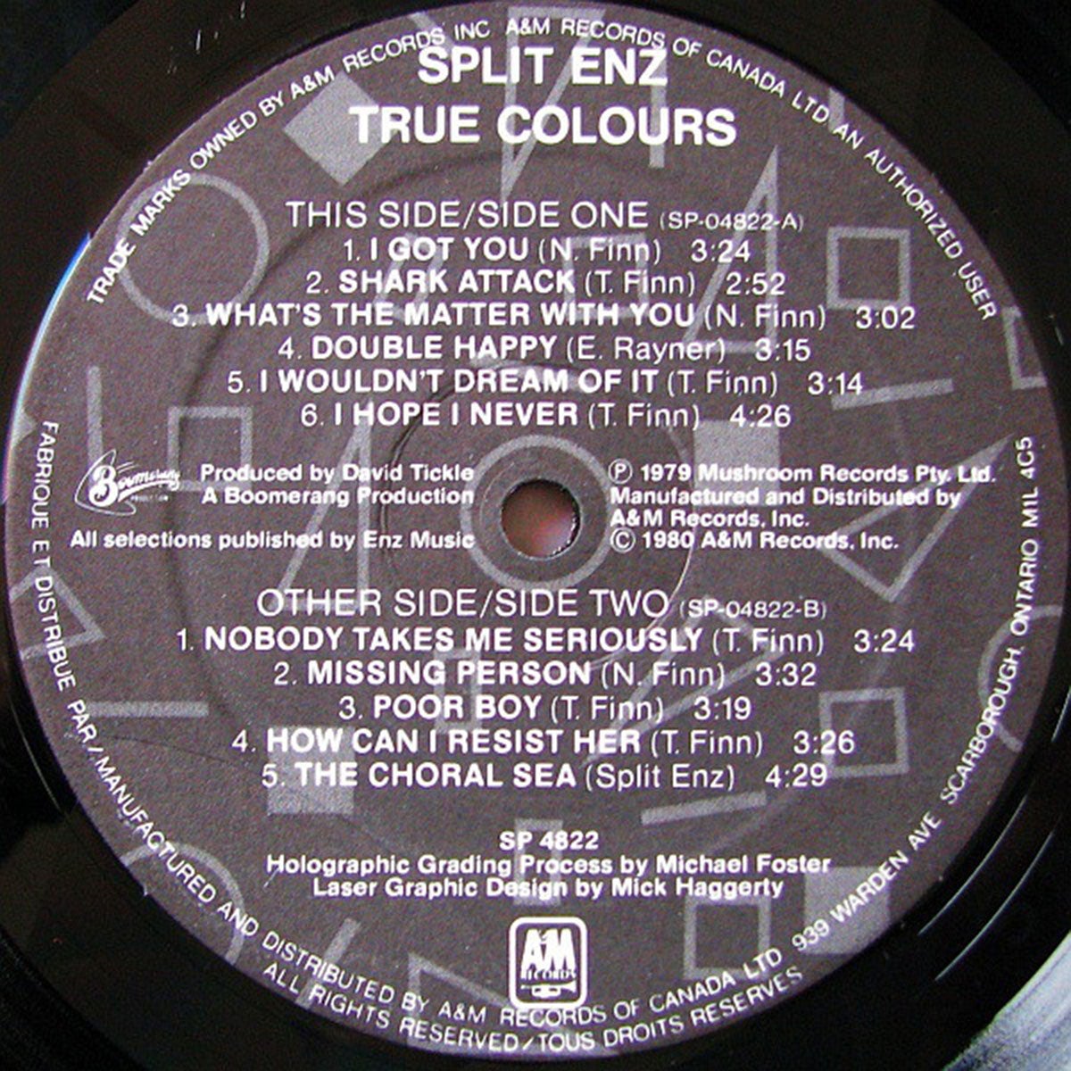 Split Enz – True Colours - Purple Sleeve