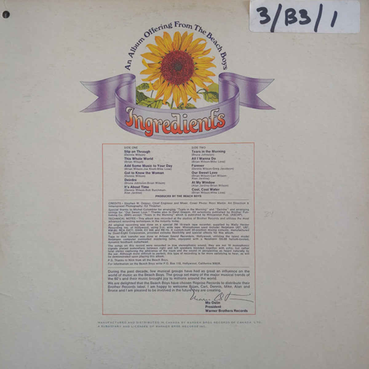 The Beach Boys – Sunflower - 1970